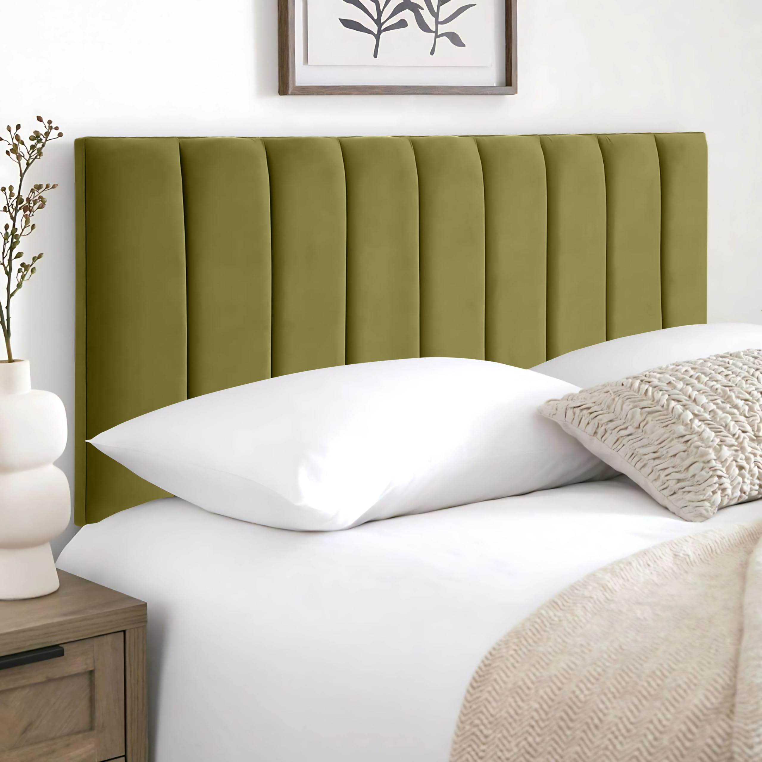 HB-1 Headboards for Beds – 9vp 24'' Divan Bed Headboard – Headboards for Divan Beds, Bedroom & Hotel Furniture, Elegant Soft Plush Fabric Head Board (Celery Plush, 3FT Single) — image 1