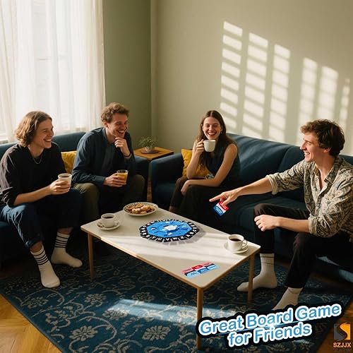 Miniatura 5 de Juego de Palabras Juegos de Mesa Familiares para Niños y Adultos con 2 Modos, 220 Categorías de Temas 24 Letras para Juegos de Presión, Juego de Azul