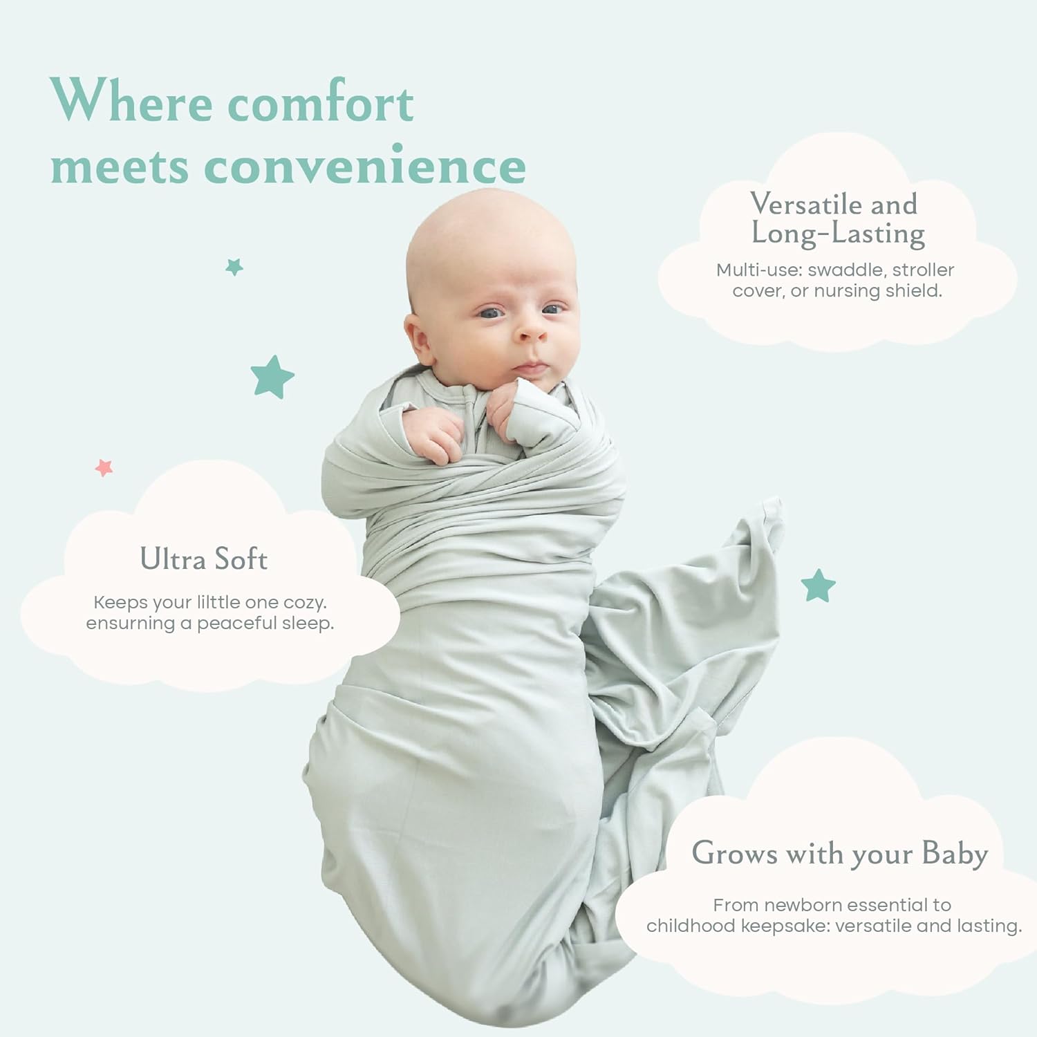 Caden Lane Baby Swaddle & Receiving Blanket, Soft, Breathable & Temperature-Regulating Bamboo Viscose Fabric for Swaddling Newborns, Gender Neutral Infant Blanket for Boys & Girls, Lily Pad Green