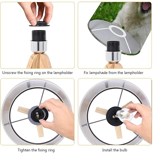 Miniatura 7 de Lámpara de mesa con trípode, cachorros, raza Golden Retriever, pedigrí jugando corriendo, rodar, moderna lámpara de escritorio regulable con base de