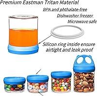 Vista 2 de SELEWARE Contenedores apilables portátiles de almacenamiento de alimentos para aperitivos, fórmula en polvo y bebidas, sistema de bloqueo giratorio