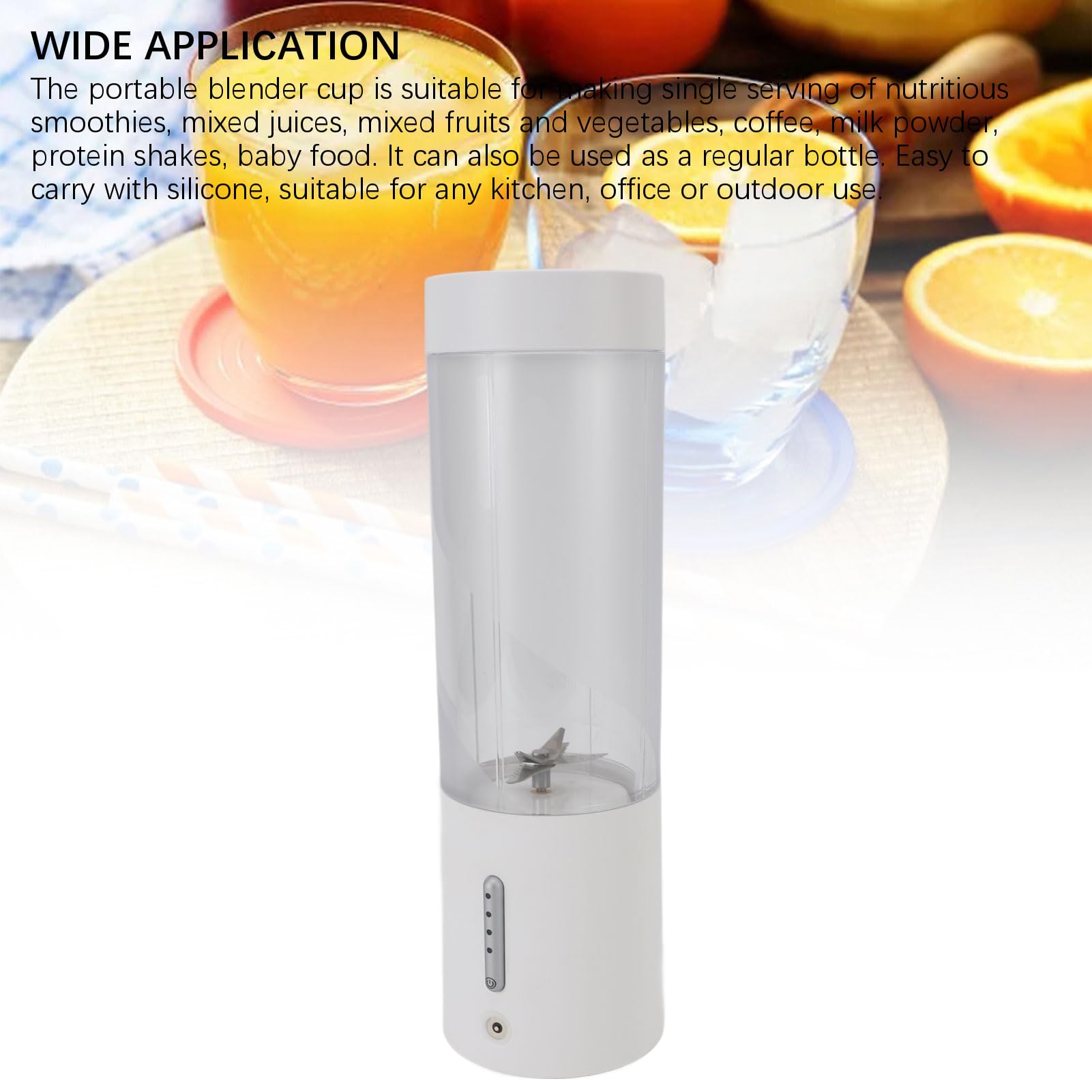 Mélangeur portable 6 lames Mini mixeur rechargeable USB 450 ml Tasses de mixeur électrique Mélangeur portable pour smoothies pour cuisine bureau utilisation extérieure PC ABS