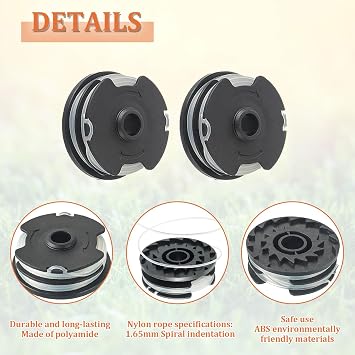 Replacement Spool and Spool Cover, Compatible with Parkside LIDL PRT 550 A1, B2, C3; PRTA 20-Li C3 Replacement Parts Edge Cutter (3 Replacement Spool)