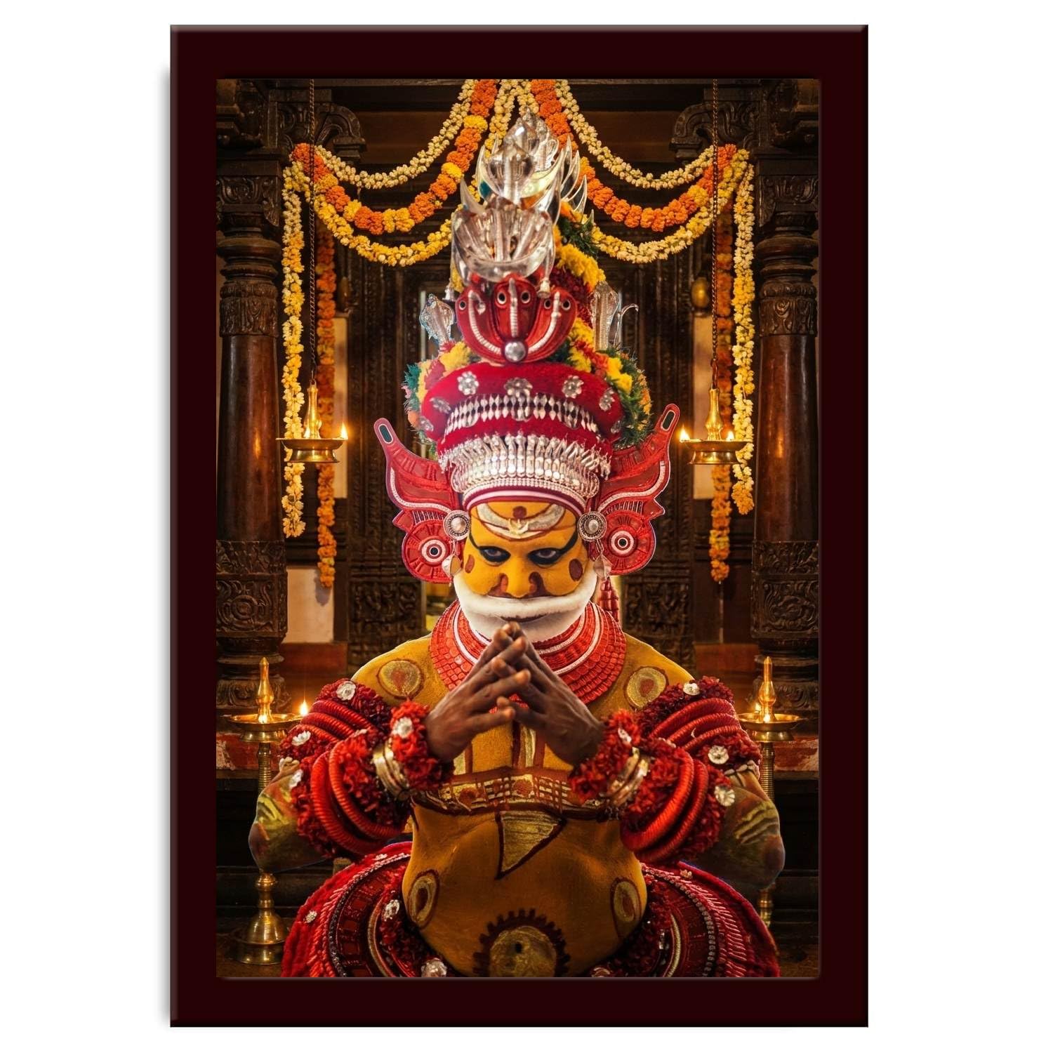 Eccellenza Retails Parassinikadavu Muthappan Matte Laminated Photo Frame | Kerala Temple God Wall & Table Décor for Pooja Room, Living Room, and Office | Devotional Gift for Housewarming & Festivals. Painting size- 12 height x 8 width inch-image-19