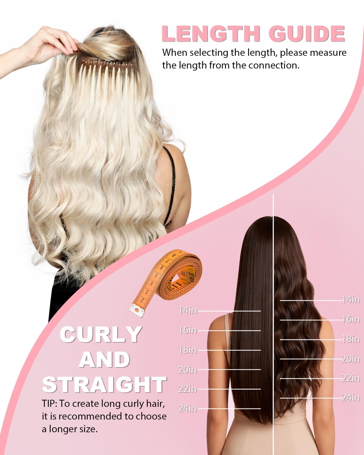 Micro Link Tip Hair Extensions Real Human Hair 22inch 50g 50S Cold Fusion Invisible Remy #16/22 Honey Blonde Mix Medium Blonde Micro Beads Hair Extension