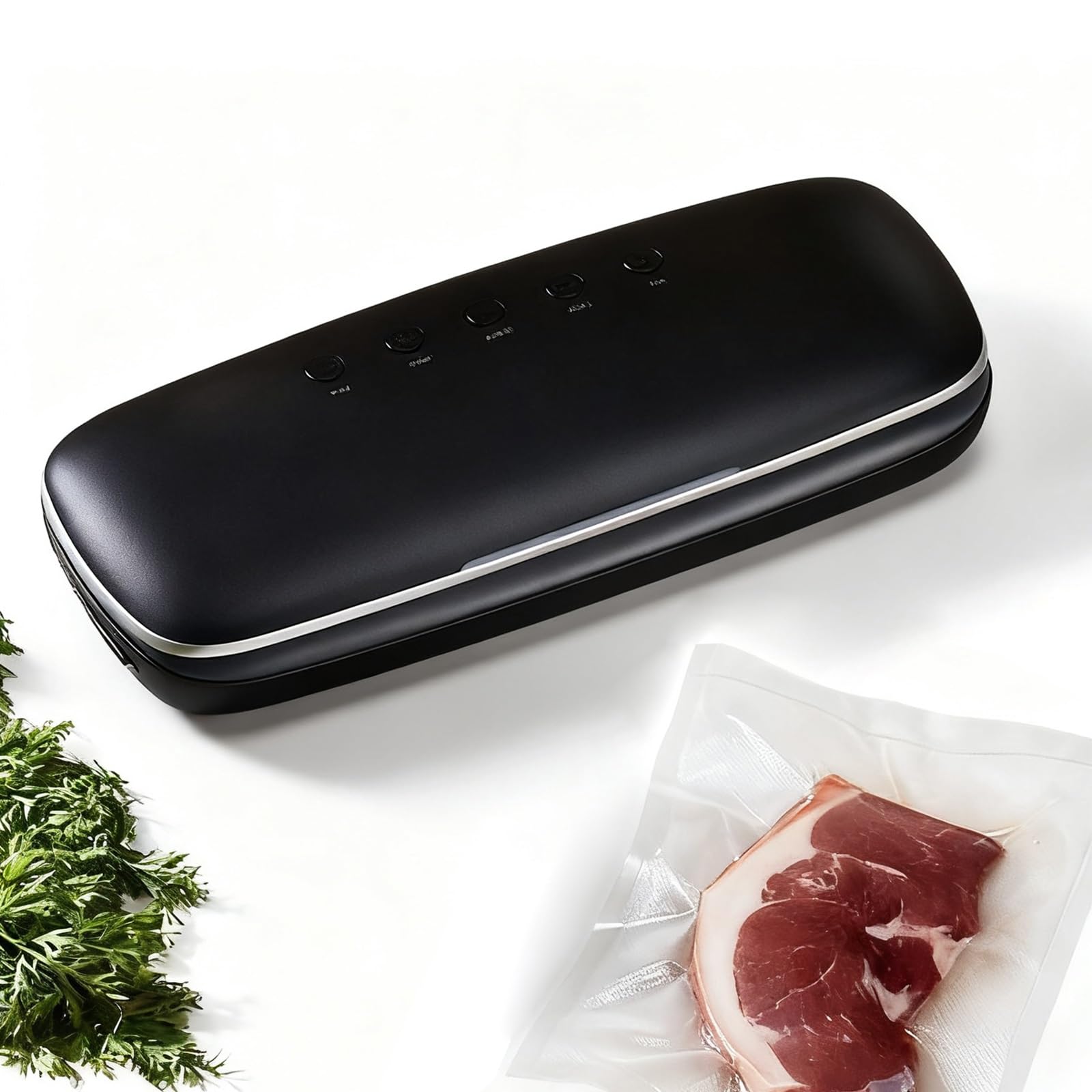 Automatic Vacuum Sealer Machine, Compact Food Preservation System with External Pumping, for Home Kitchen, Extend Food Freshness(Black)
