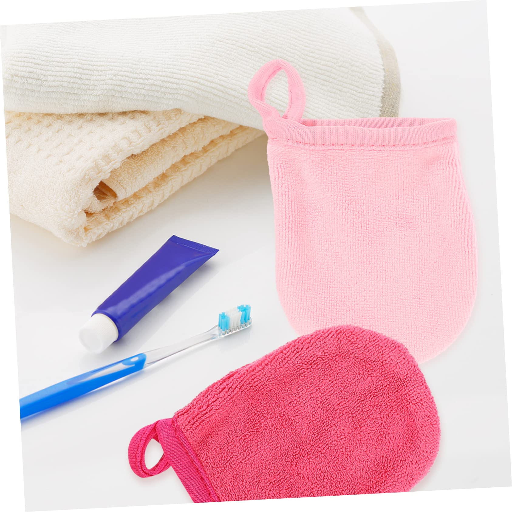 CALLARON 14 Sätze Handschuhe Waschen Gesichtsreinigung Ölig Handschuhe Reinigen Gesichts- Abschminkhandschuhe Handtücher Gesichtsmuster Make -up -entferner Superfeine Faser 4 Stück * 14