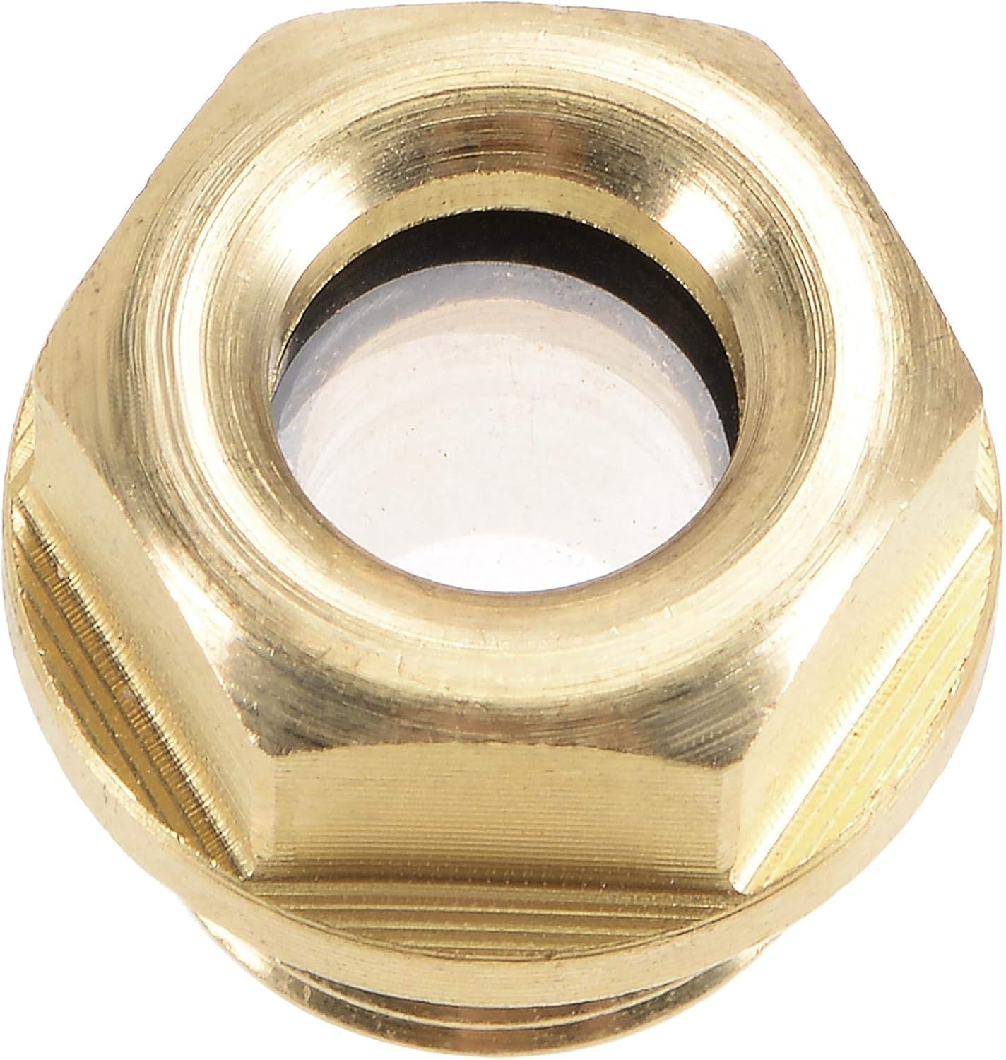 uxcell Oil Liquid Level Gauge Sight Glass G1/4 Male Threaded Brass Air Compressor Fittings with O-Ring, Yellow