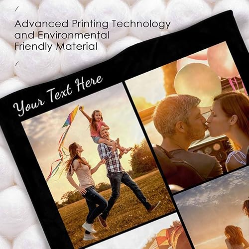 Miniatura 7 de Manta de fotos personalizada, 4 fotos, mantas personalizadas para mamá, abuela, esposa, mujeres de hija, hijo, marido, 8 tamaños