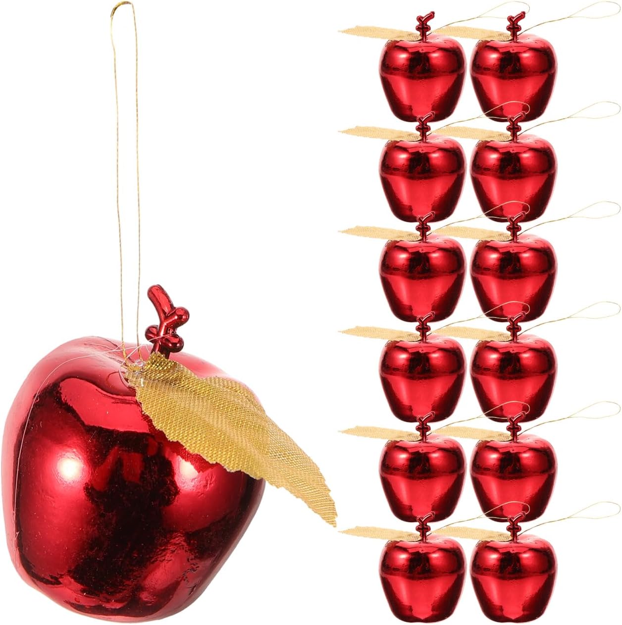 Simulation Pendant 1.57 Inch Plastic Christmas Hanging Ornament 24Pcs Red Fruit Decorations for Christmas Tree and Holiday Decor