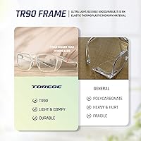 Vista 3 de TOREGE Gafas de seguridad, elegantes gafas de seguridad para los ojos, antivaho y resistentes a los arañazos con lentes de luz azul para hombres