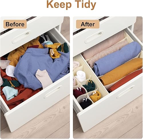 Miniatura 4 de StorMiracle Divisor organizador de cajones, cesta organizadora de almacenamiento plegable para armario y contenedores de organización de tela para