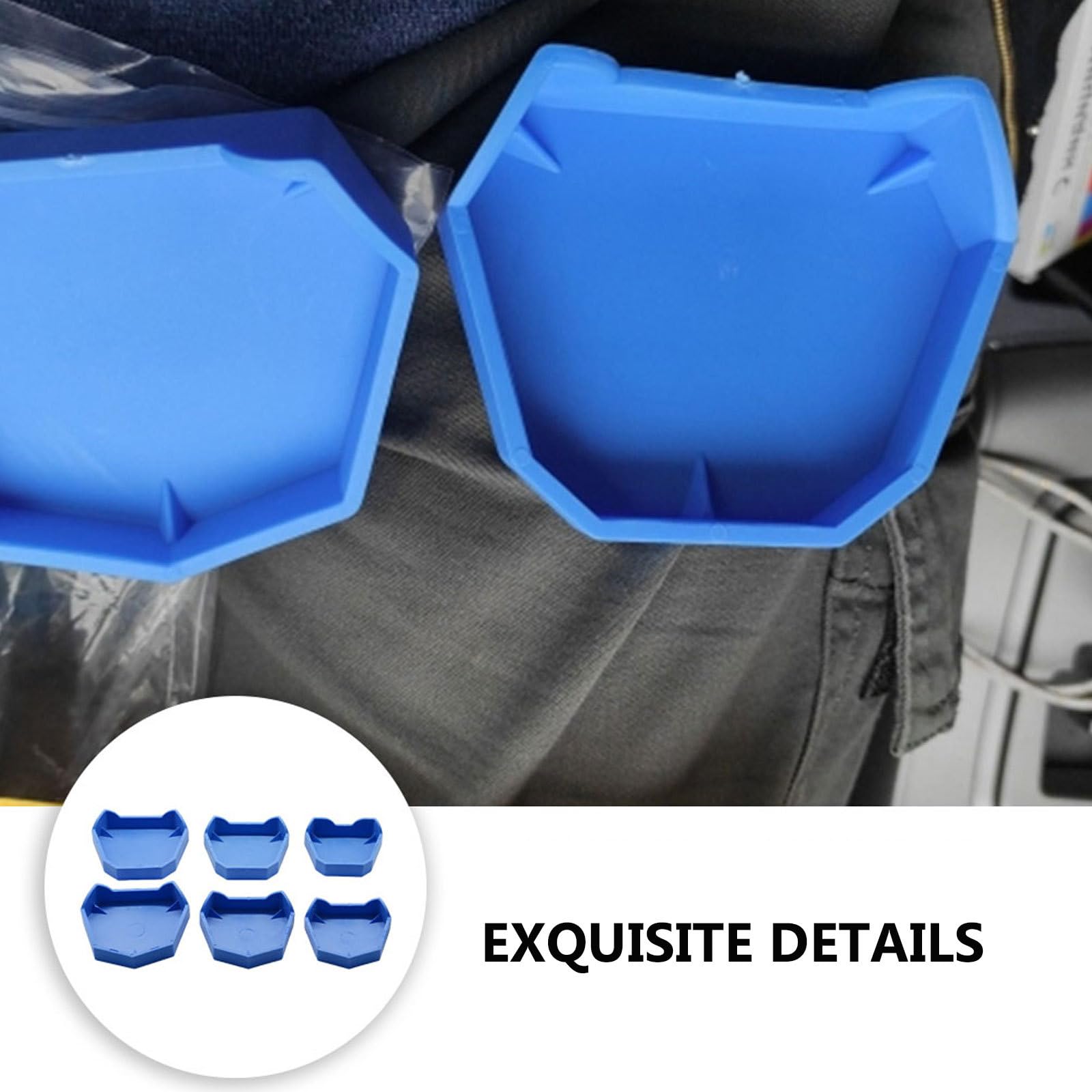 iplusmile 6Pcs Silicone Modello in Gesso Lab Modello Ex Vassoio di Base Materiale da Impronta Muffa Blu