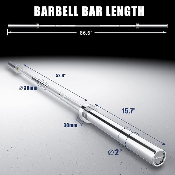 TECHNOAGE 7FT Heat-Treated Alloy Steel Barbell, 700LB