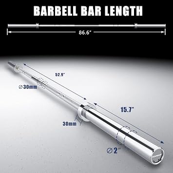 TECHNOAGE 7FT Heat-Treated Alloy Steel Barbell, 700LB