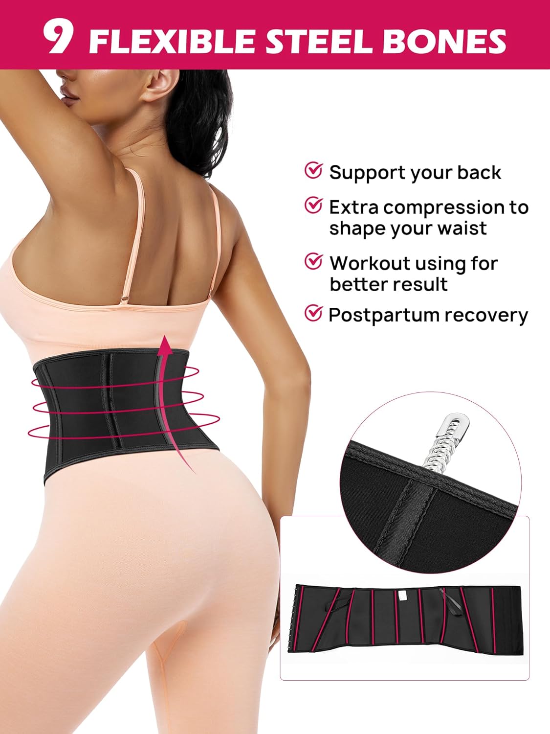 Atbuty Short Torso Waist Trainer for Women Small Tummy Control Sport Girdle Hourglass Belly shaper - Image 4