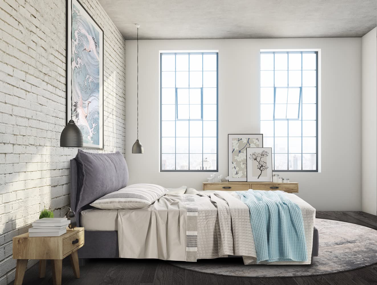 EVERGREENWEB Letto Matrimoniale King Size 180x200 con Moderno Box Contenitore e Rete a Doghe in Legno per Materassi Matrimoniali, Elegante Testiera in Tessuto Imbottito Sfoderabile Color Grigio Scuro