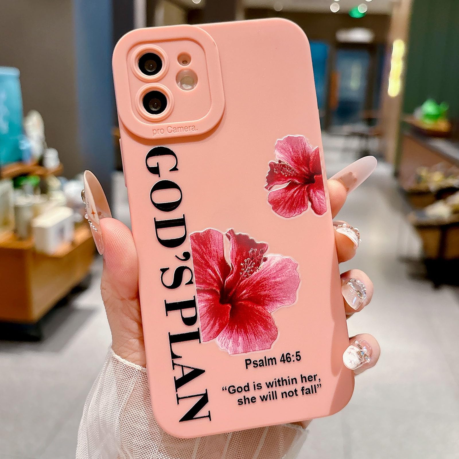 Coque iPhone 11 verset de la Bible God's Plan TPU antichoc rose - 8