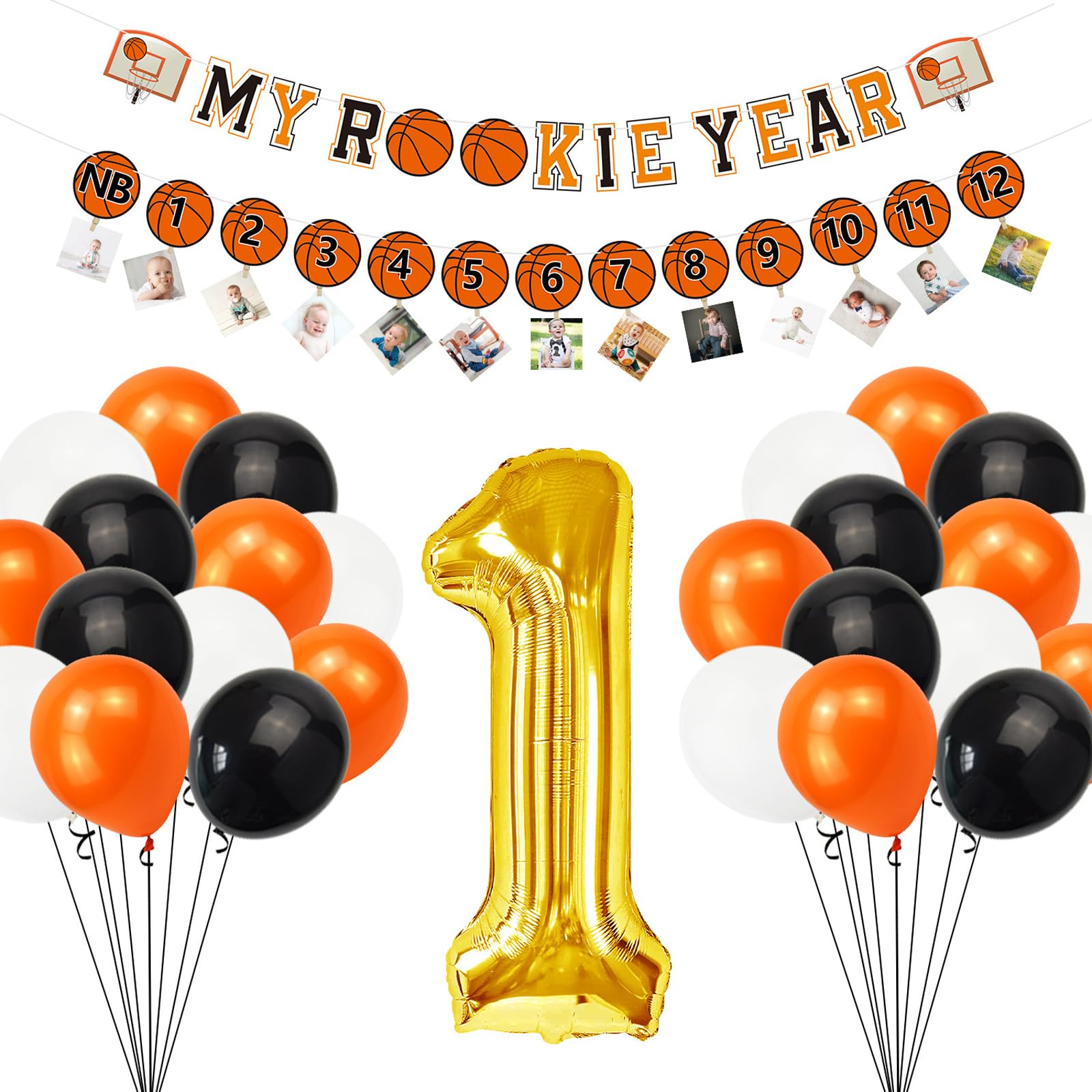JOYMEMO Basketball 2nd Birthday YPF5 Party Decorations For Boys, Born 2 Ball Balloons Years Old It S Game Time Decor Sport Theme Party Supplies