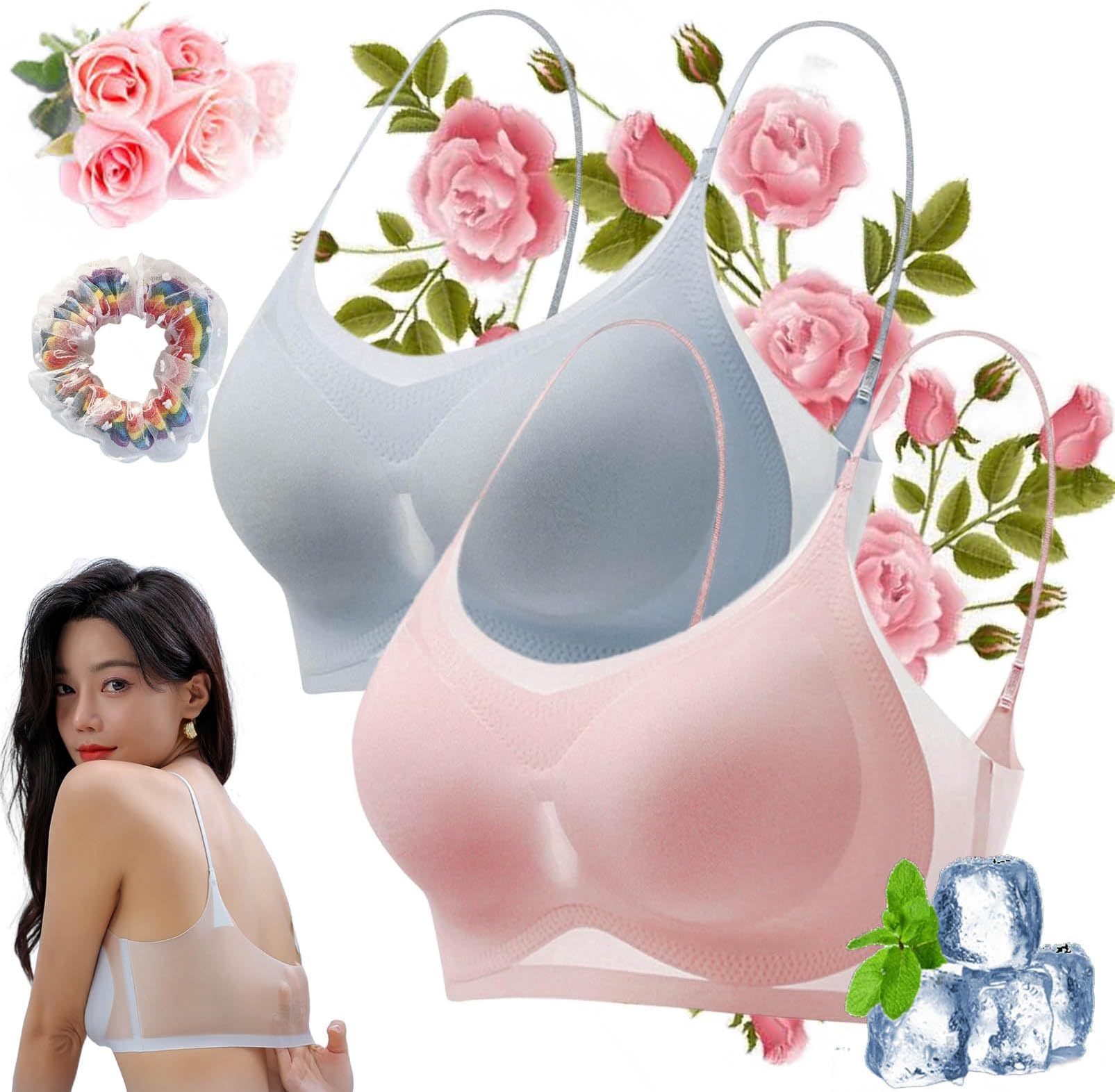 WindyBra - Seamless Ultra-Thin Plus Size Ice Silk Comfort Bra,Ultra-Thin Ice Silk Lifting Bra for Women