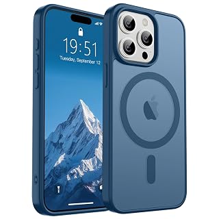SUPFINE Magnetic for iPhone 15 Pro Case (Compatible with MagSafe) (Military Grade Drop Protection) Slim Translucent Matte Shockproof with Anti-Fingerprint Phone Case,Deep Blue - Amazon product rated Grade A