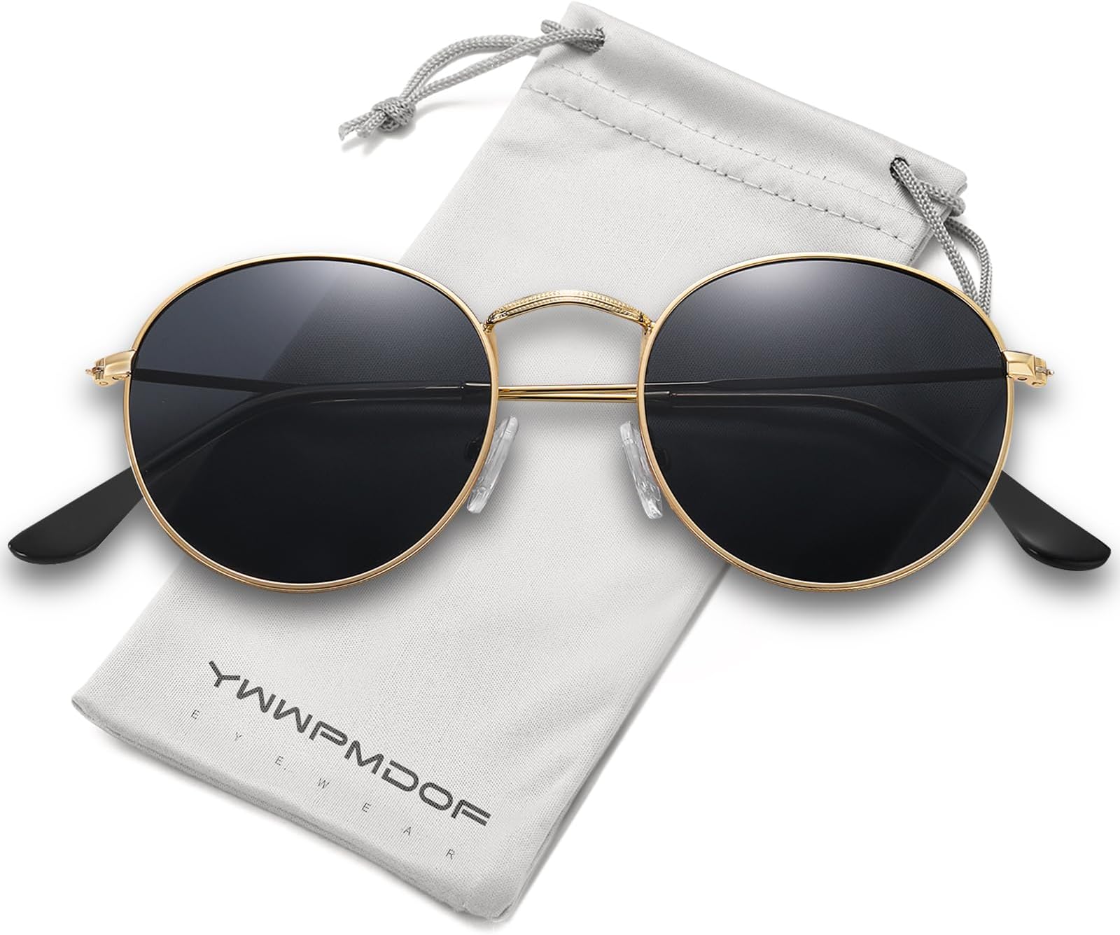 Round Polarized Sunglasses for Womens Men Trendy Small Circle Sun Glasses UV Protection