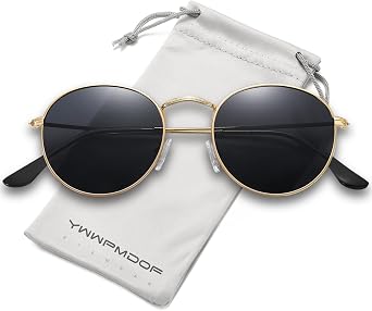 Kindpack Round Polarized Sunglasses for Womens Men Trendy Small Circle Sun Glasses UV Protection