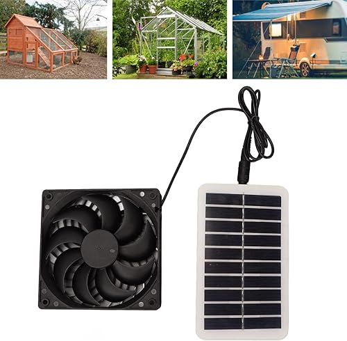 Miniatura 3 de FTVOGUE Ventilador de escape de panel de energía solar de 15 W, mini ventilador de energía solar, extractor de aire portátil con energía solar para