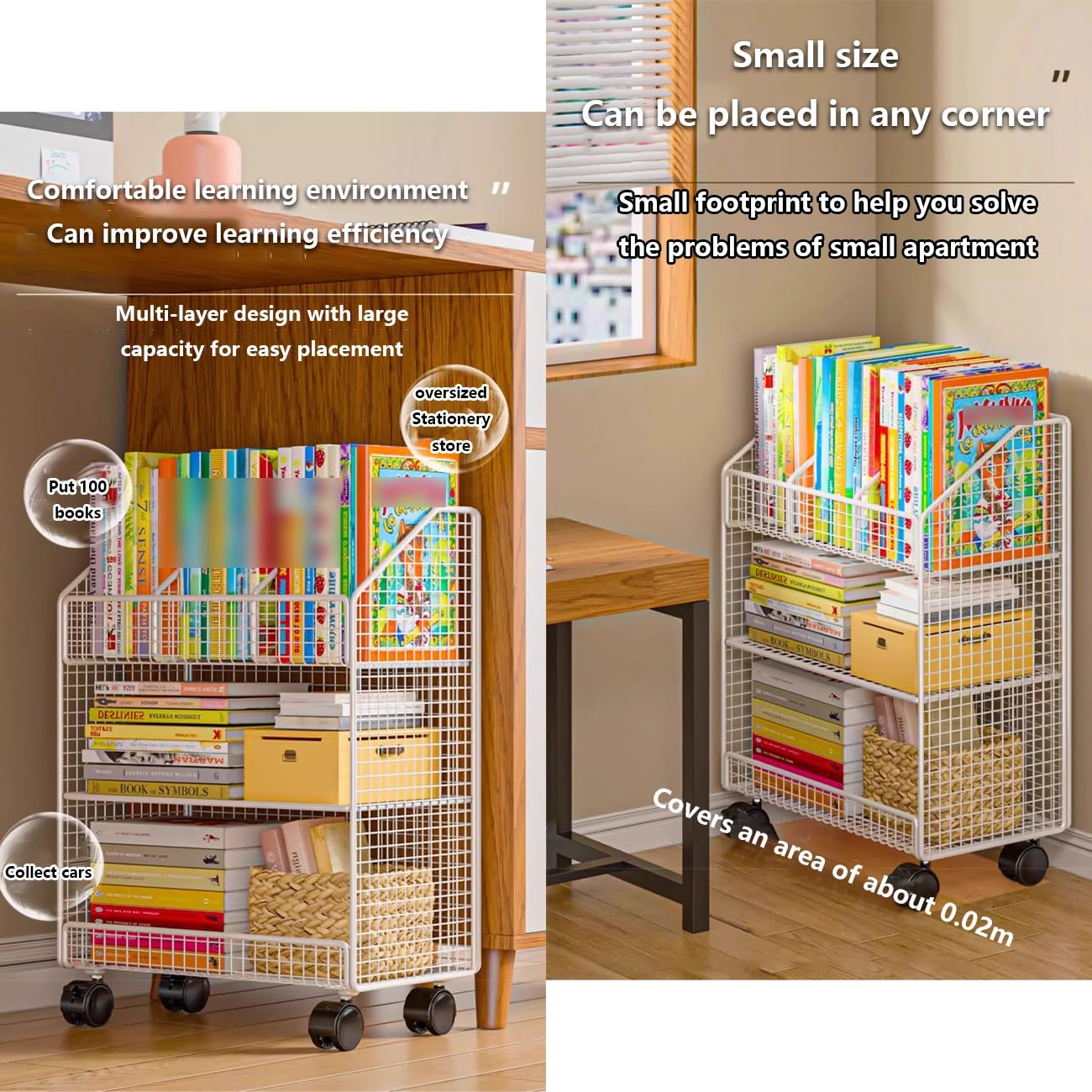 Amazon.co.jp: 子供用本棚オーガナイザー、金属製背骨本棚タワー、多