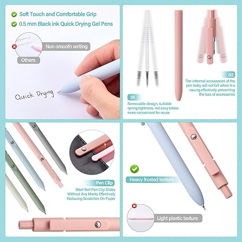 Miniatura 4 de Jutom Kit de 29 anotaciones de libros, resaltadores estéticos, juego de bolígrafos de gel, marcadores de notas adhesivas, marcadores de doble