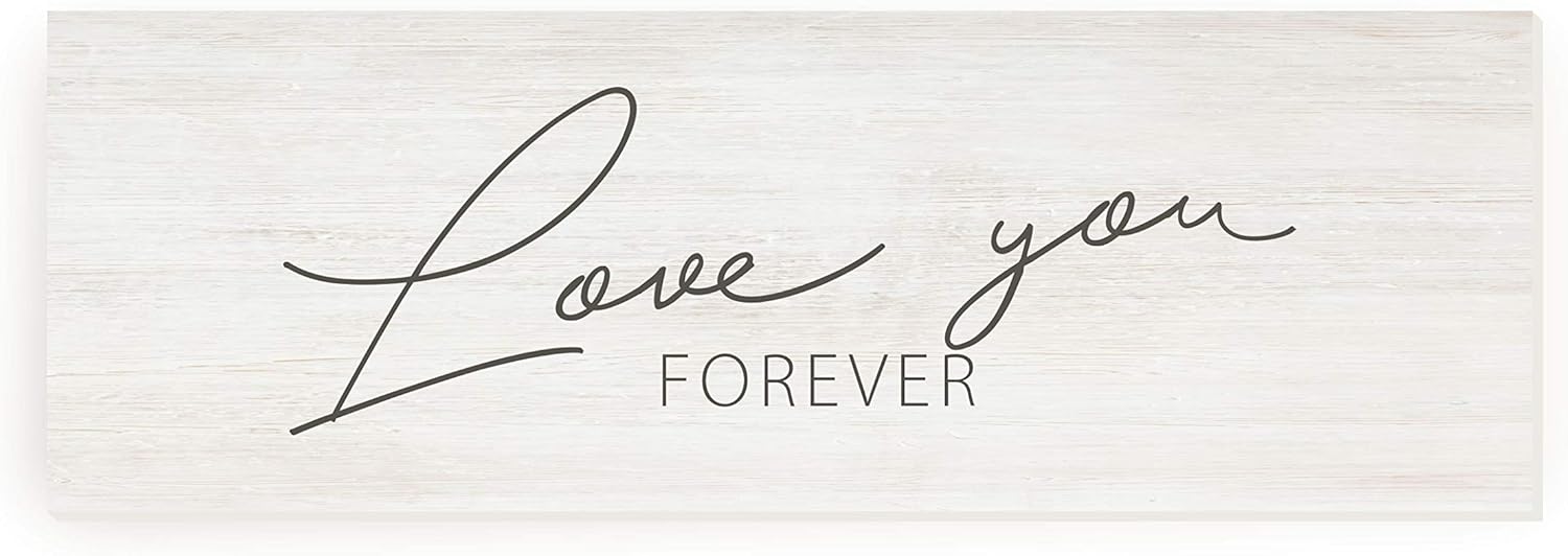 Love You Forever Wood Rustic Style Wall Décor Sign 8x24