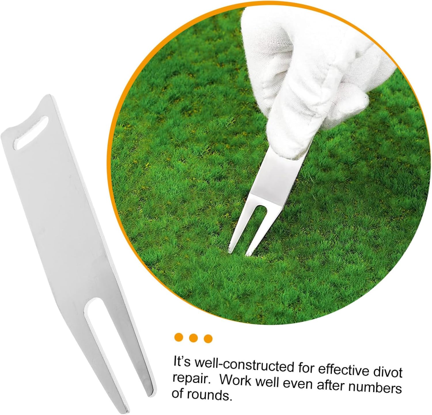 GARVALON 6pcs Metal Golf Divot Repair Tools Portable Wear-Resistant Golf Ball Fork Set for On-Course Divot Repair and Accessories