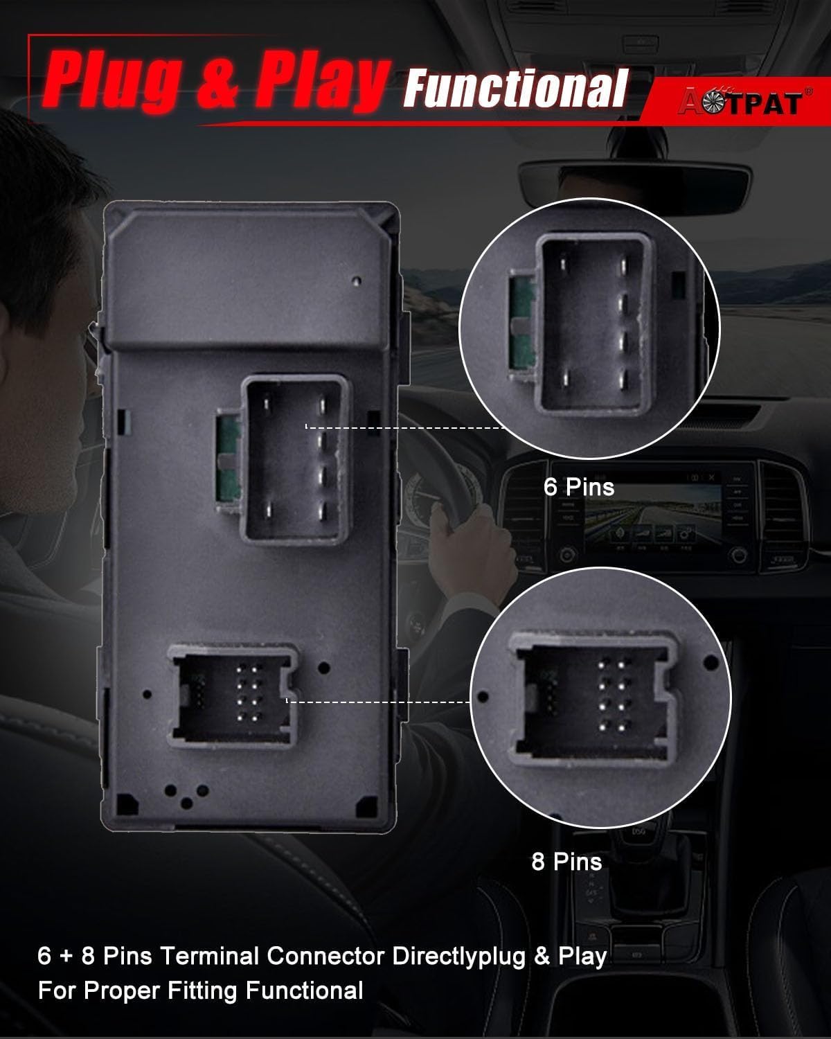 Master Power Window Switch Front Left Driver Side Door Lock & Mirror for:-Chevy Silverado for:-GMC Sierra 1500 2500HD 3500HD 2007 2008 2009 2010 2011 2012 2013 2014 (All-New) OE#20945129