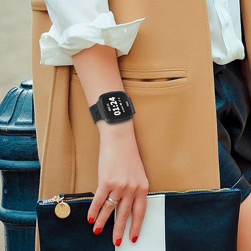 Miniatura 5 de Limque Correas magnéticas compatibles con Fitbit VersaVersa 2Versa LiteSE, pulsera de repuesto ajustable de metal para mujeres y hombres, para reloj