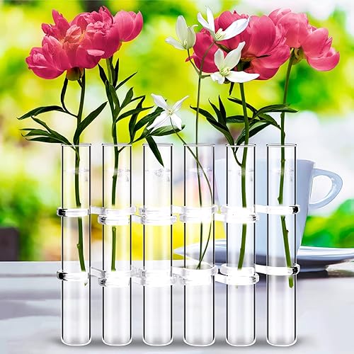 Miniatura 7 de OneNine Florero con bisagras, jarrón con bisagras de tubo para flores, tubos de ensayo, jarrones de flores, jarrones de plantas, juego de decoración
