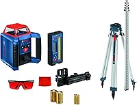 Vista 1 de BOSCH GRL2000-40HK REVOLVE Kit de láser rotativo horizontal autonivelante, incluye trípode, varilla de grado, receptor láser, 2 baterías D, 2