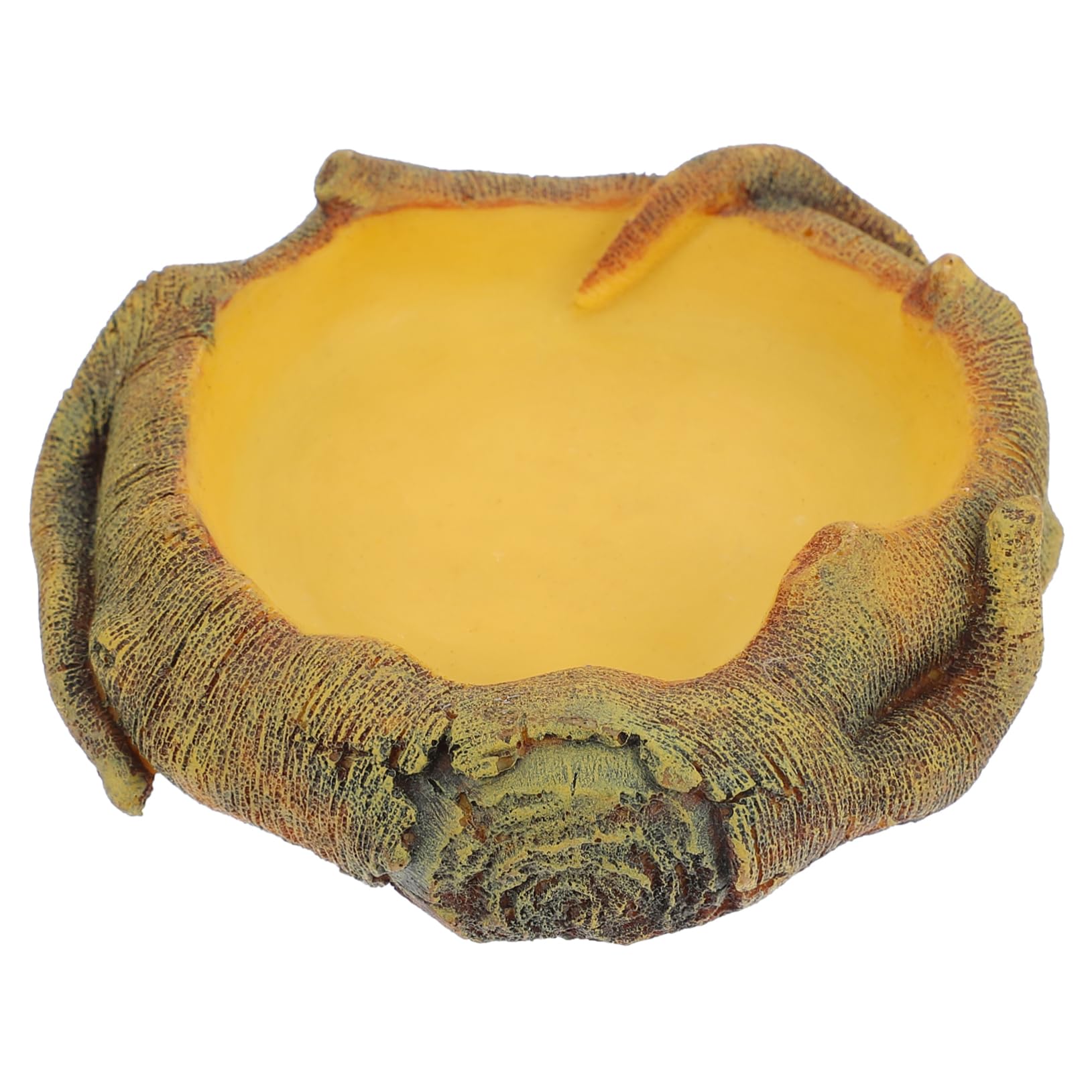 Happyyami Reptile Feeding Dish Water Plate Faux Grain Design Durable Pet Food Water Basin for Lizards Frogs and Snakes Reptile Box Accessory