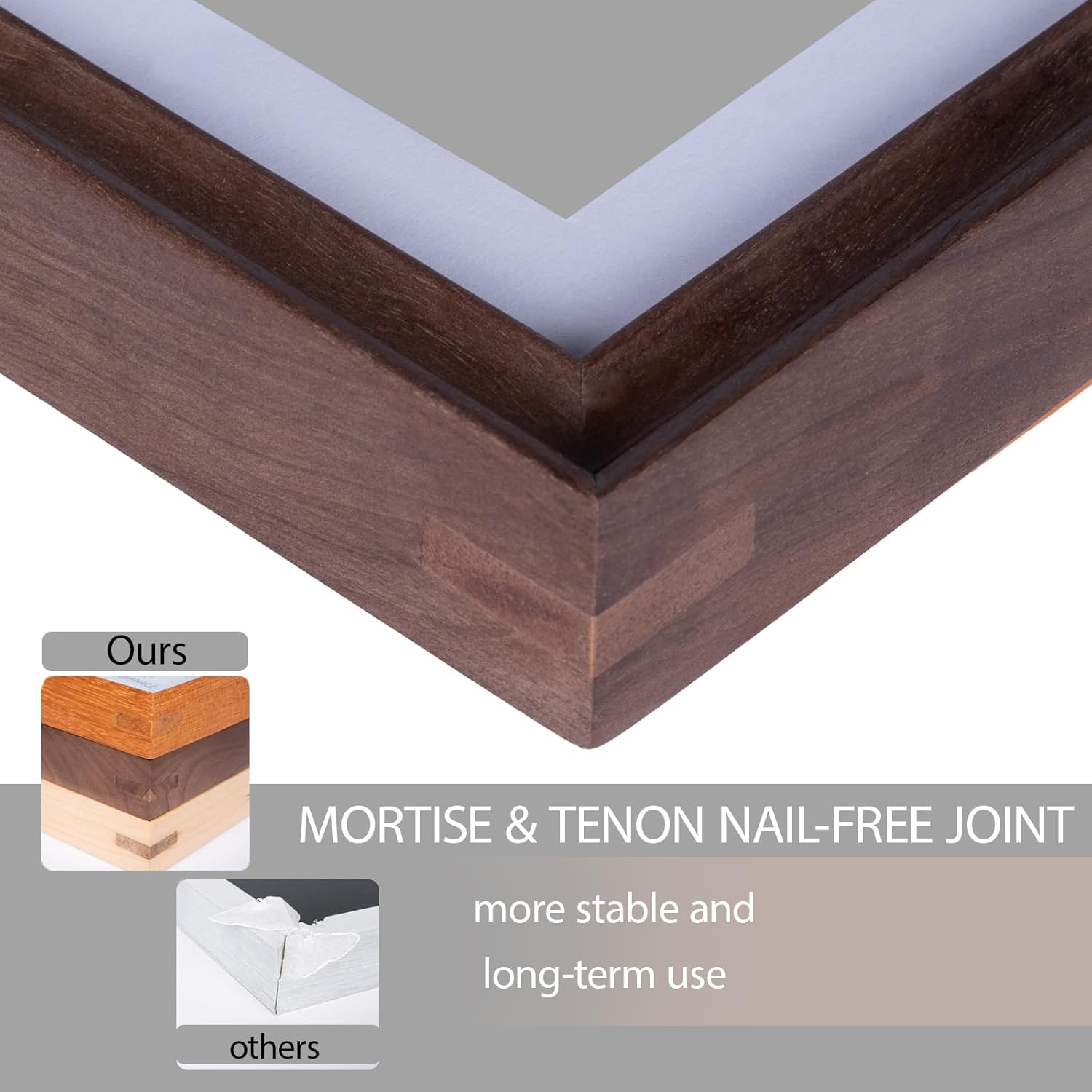 Picture Frame - Solid Wood Picture Frame, Natural Walnut Wood Solid Wooden Picture Frames with HD-Tempered Glass,Vertical or Horizontal Display Photo Frame for Wall & Tabletop Display (walnut, 6X8)