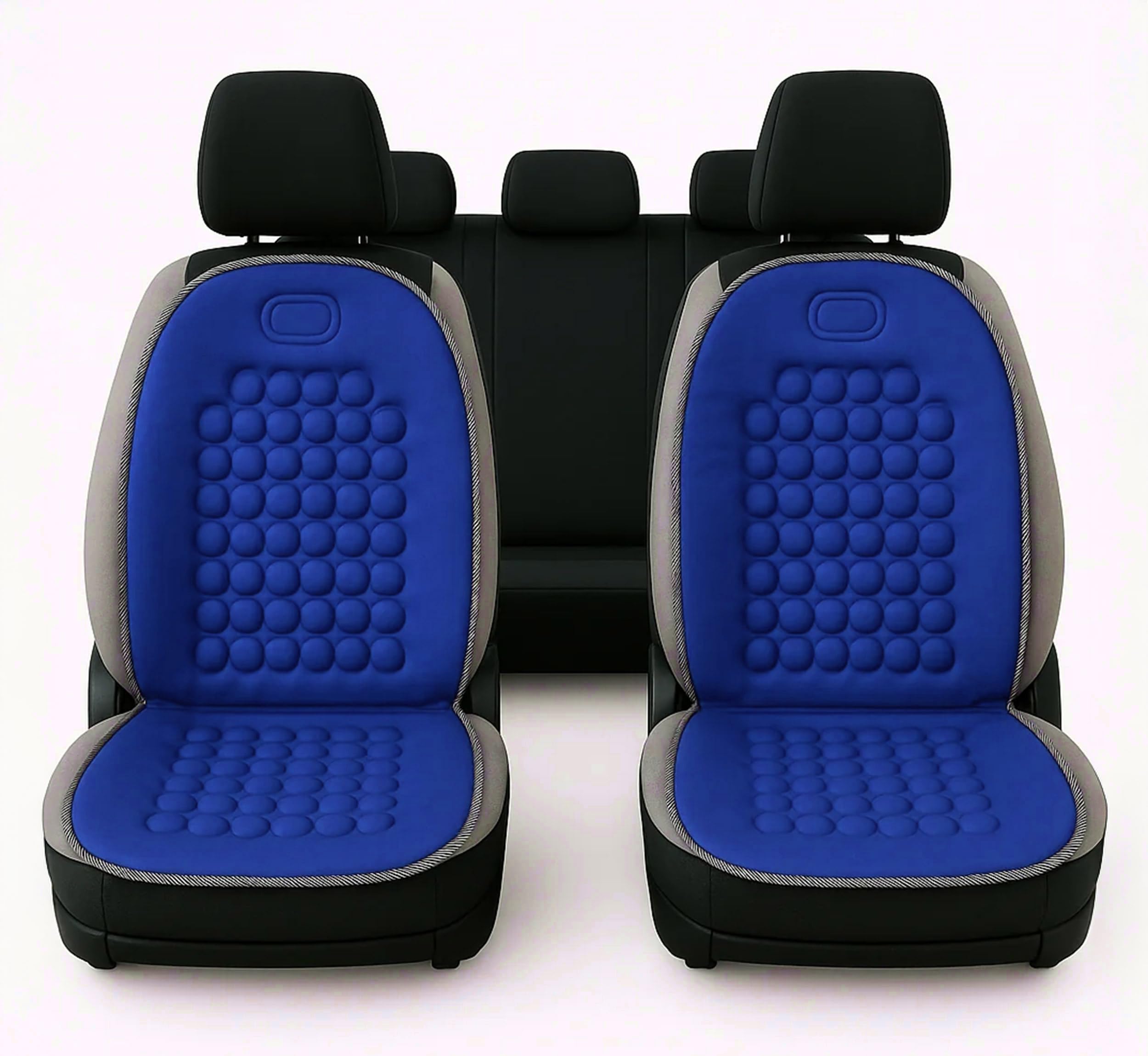 Auto Accessori Lupex Coppia di schienali universali, Materiale poliestere,Set coprisedili anteriori, kit 2 pezzi con 92 sfere massaggianti, per sedili auto furgone autobus camion sedia ufficio (Royal)