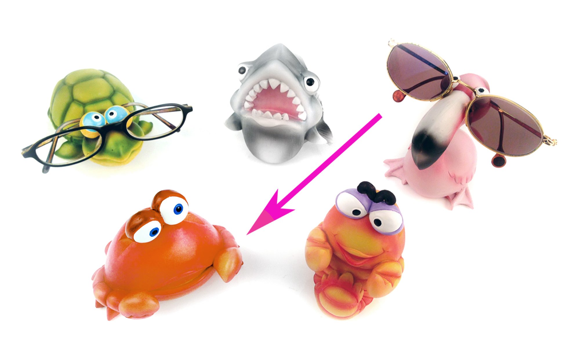 by-Bers Caribbean Glasses Holder Hand-Painted Polyresin Children's Glasses Holder for Young and Old Children and Young at Heart - Image 3