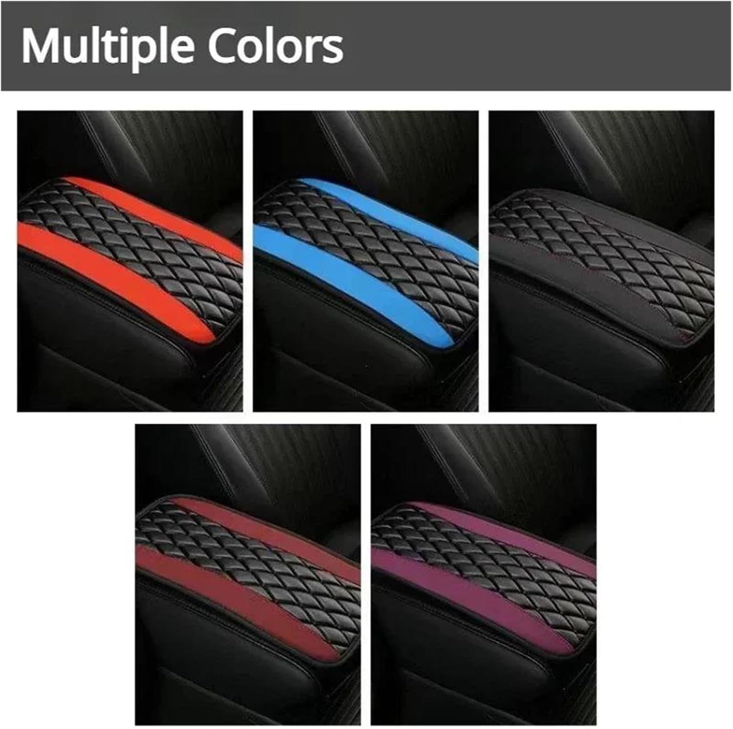 Car Center Console Pads Armrest Seat Box Lid Protectors Suitable for Most Vehicles(Red)