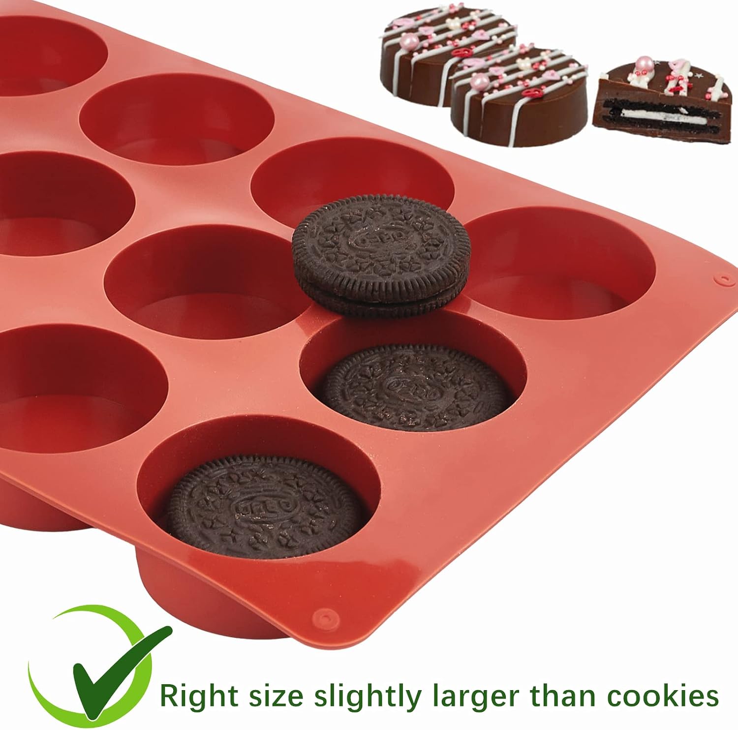 Ocmoiy 2 Inch Ore Mold, Round Silicone Molds, 2 Pcs, 12-Cavity