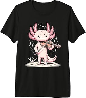 Cute Axolotl Playing Violin for Violinist Musical Orchestra Premium Tri-Blend T-Shirt