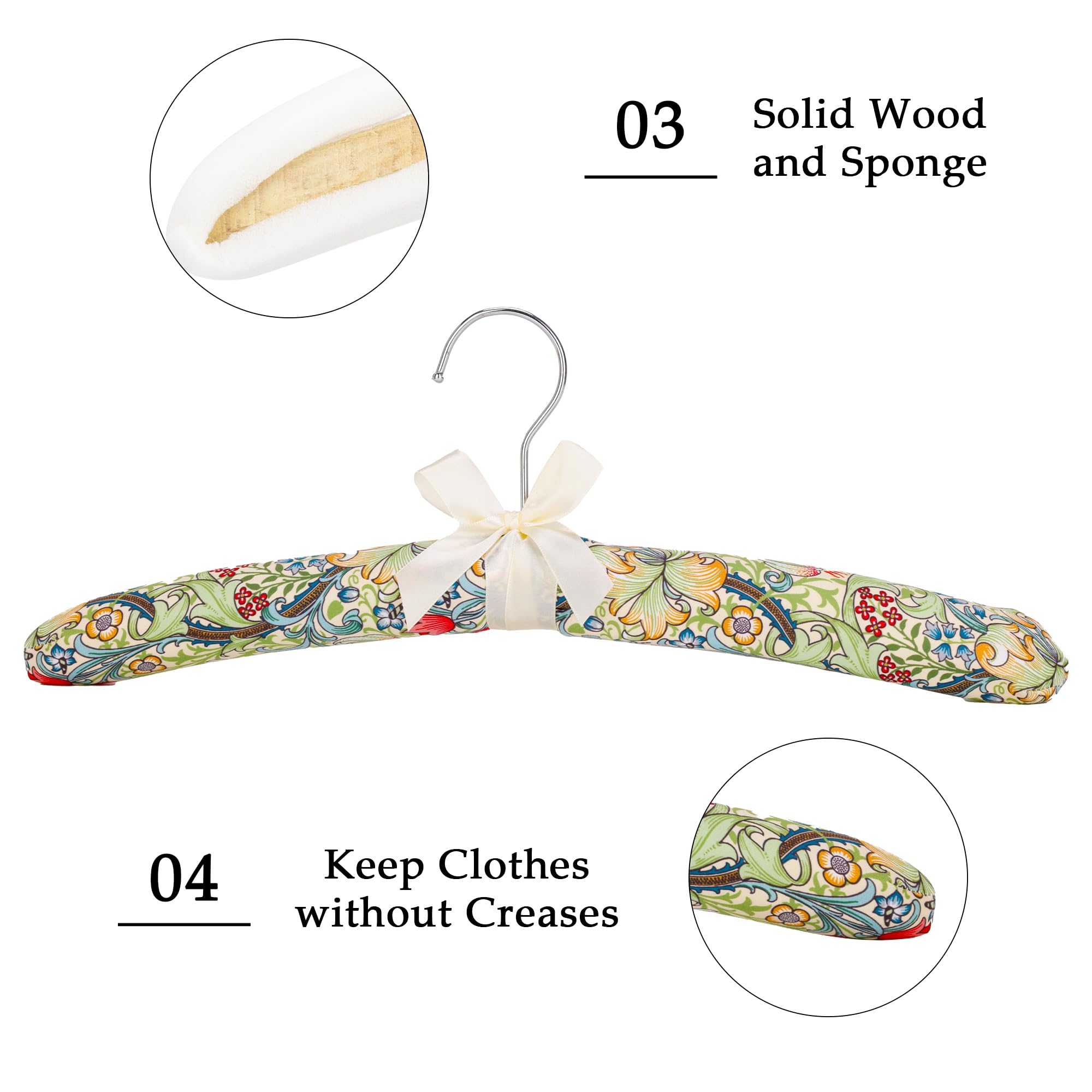 NEOVIVA Perchas acolchadas para ropa de mujer, perchas acolchadas verdes para mujer, perchas sin hombros para adultos, perchas acolchadas para suéteres, vestidos, trajes (paquete de 10)