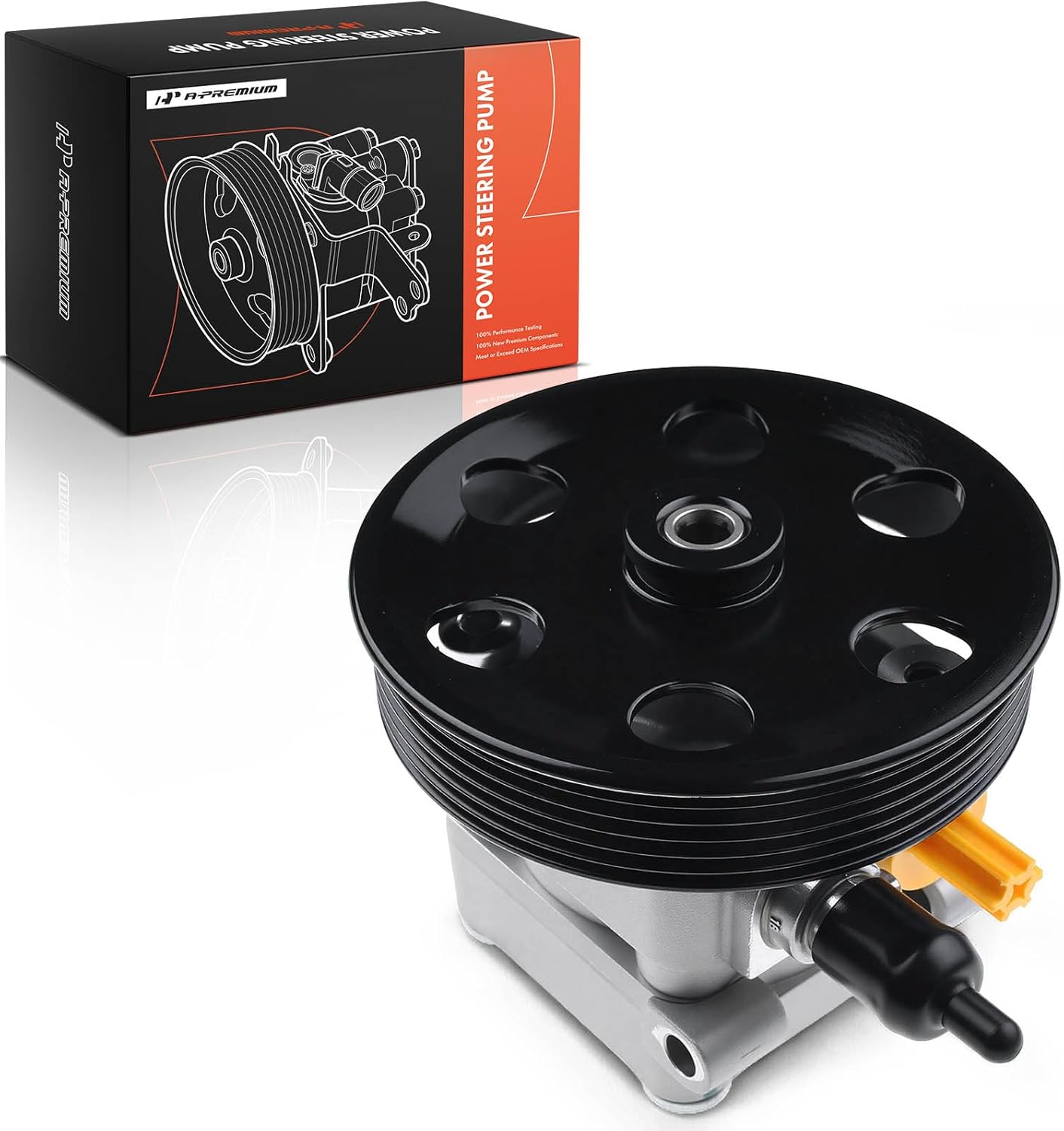 A-Premium Power Steering Pump, with Pulley, Compatible with Maserati Quattroporte 2014-2017, Ghibli 2014-2017, V6 3.0L, Replace # 7617955170