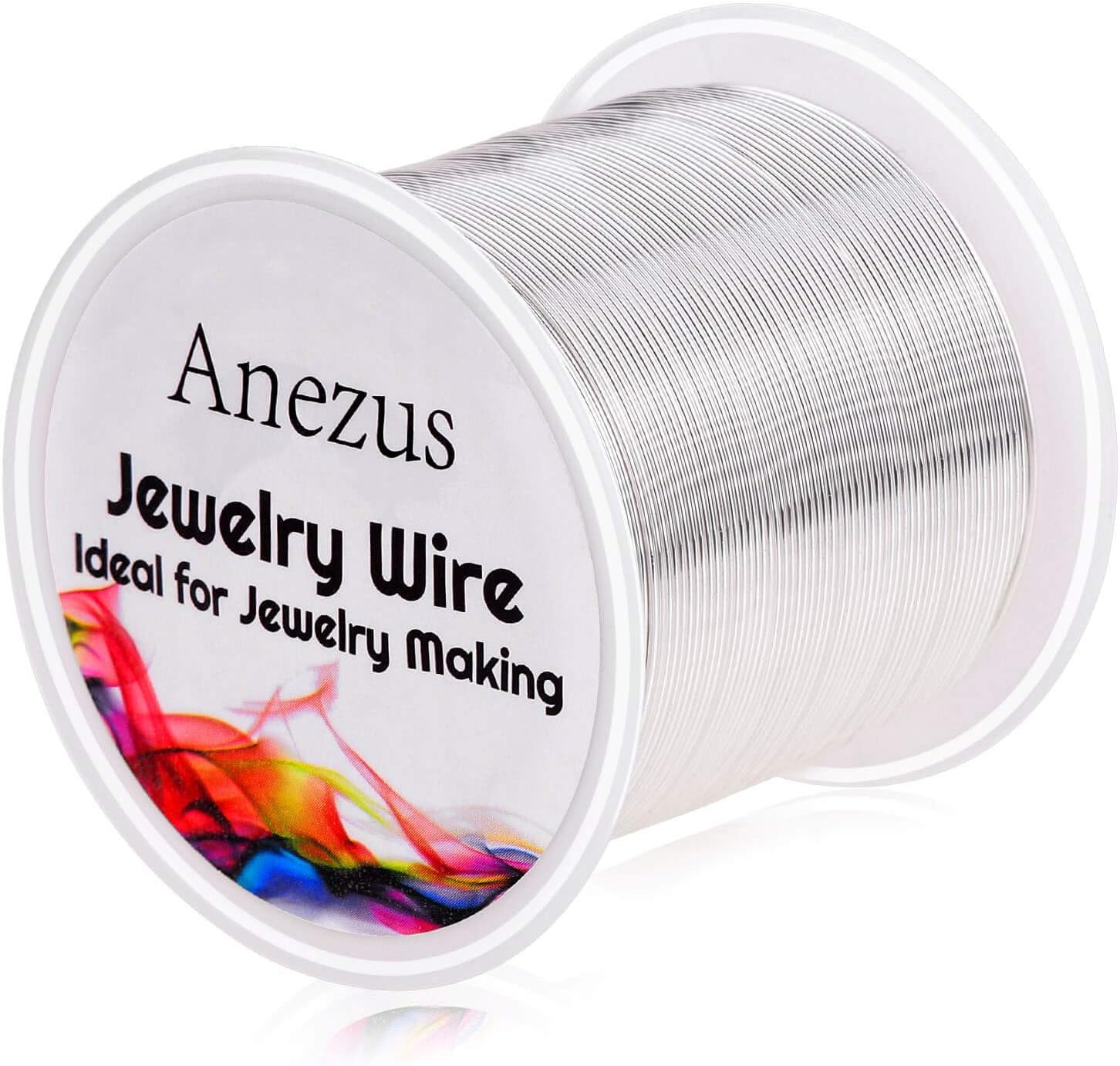 Anezus 22 Gauge Jewelry Wire, Tarnish Resistant Copper Bead Wire for Jewelry Making Supplies Crafts, Silver, 49 Yards/45 Meters