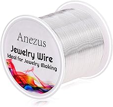 Jewelry Anezus Craft Wire Tarnish Resistant Copper Beading Wire for Jewelry Making Supplies and Crafting (Silver, 22 Gauge)