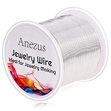 22 Gauge Jewelry Wire, Anezus Craft Wire Tarnish Resistant Copper Beading Wire for Jewelry Making Supplies and Crafting (Silver, 49 Yards/45 Meters)