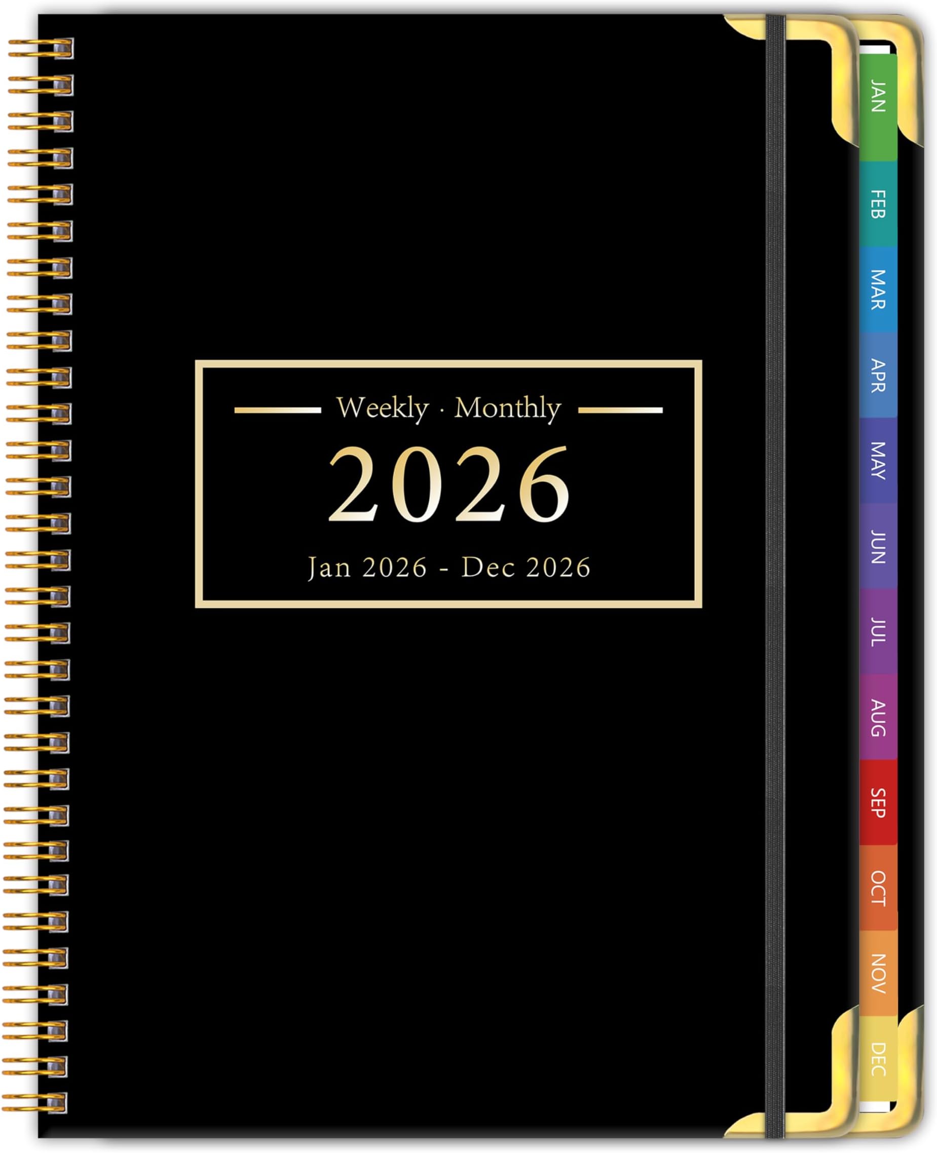 Planner -2026, Hardcover Weekly & Monthly Calendar Planner, January 2026 - December 2026, 6" x 8", Daily Agenda Book with Colorful Tabs, College Organizer Notebook, School & Work Supplies for Student Teacher Classroom