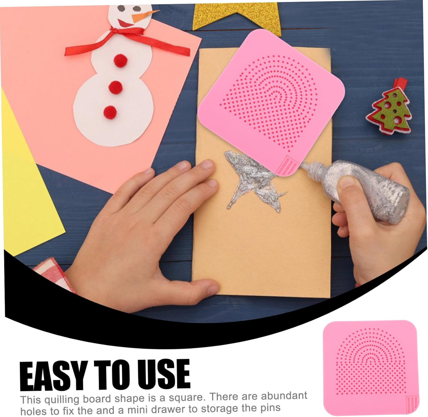 STOBOK 2pcs Paper Crafting Quilling Board with Storage Winder Roll Tool for Card Making and Ornaments Crafting Board for Easy Use and Organization